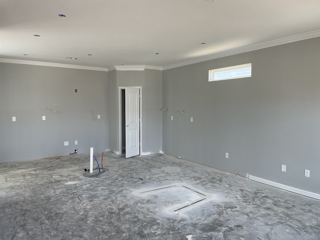 spare room with ornamental molding