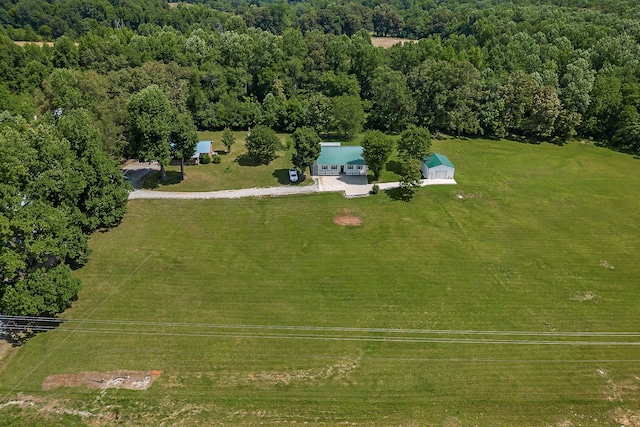 aerial view featuring a rural view