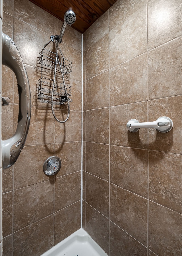 bathroom featuring wooden ceiling