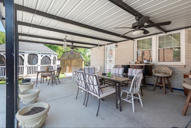 view of patio / terrace with ceiling fan