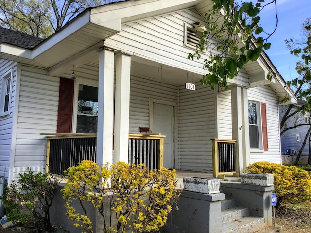 exterior space with a porch