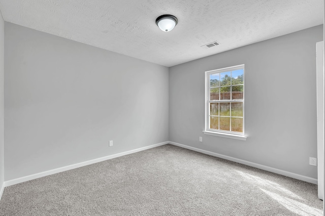 spare room with carpet floors and a textured ceiling