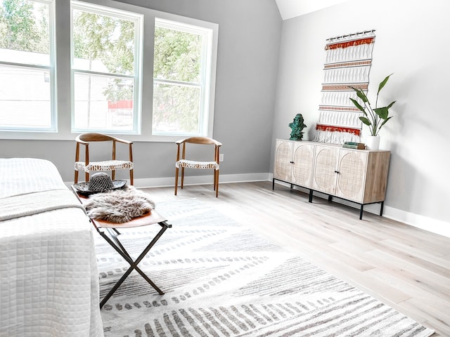 interior space with light hardwood / wood-style floors