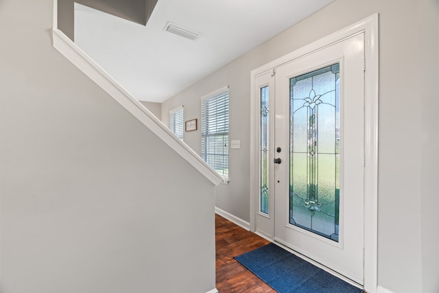 entryway featuring dark hardwood / wood-style floors