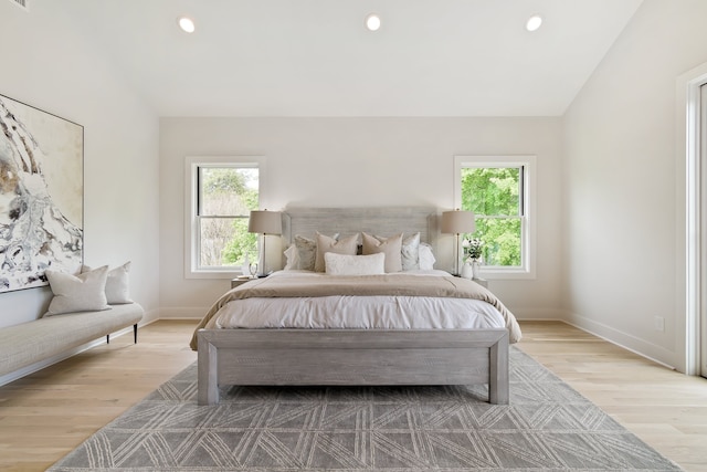 bedroom featuring light wood-type flooring