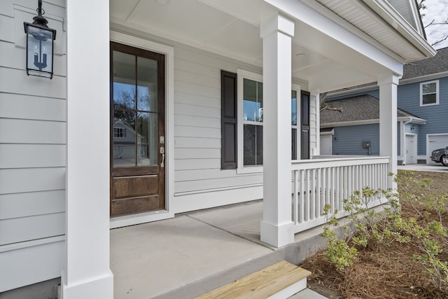 exterior space featuring covered porch