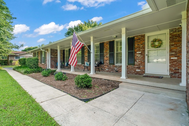 exterior space featuring covered porch