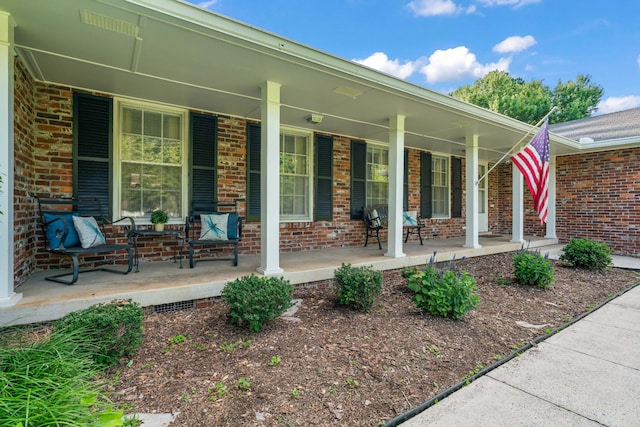 view of patio / terrace with covered porch