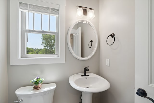 bathroom with toilet and a wealth of natural light