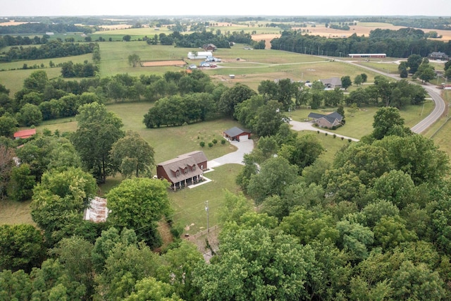 drone / aerial view with a rural view