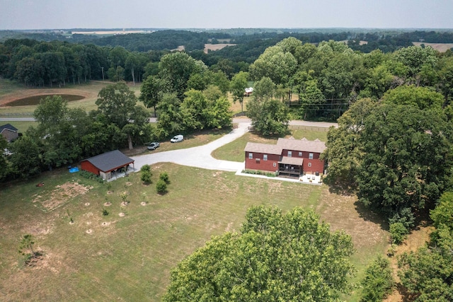 aerial view featuring a rural view