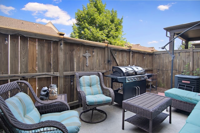 view of terrace with an outdoor hangout area