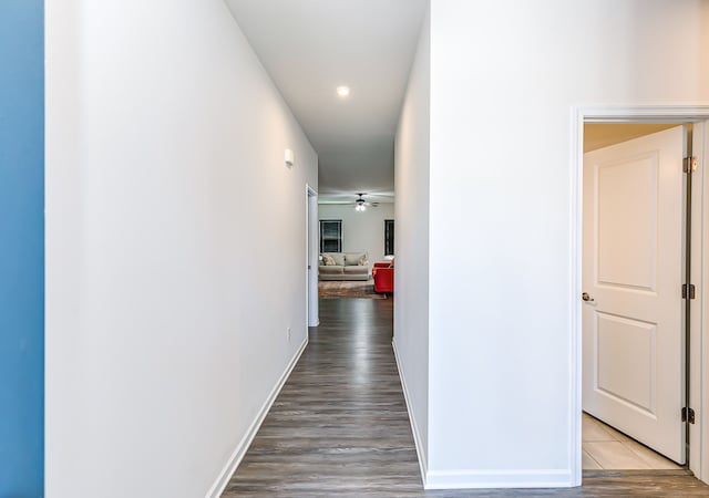 hallway featuring light hardwood / wood-style floors