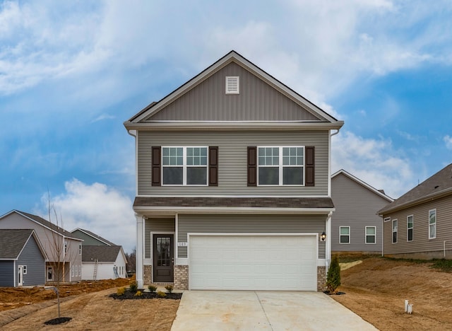 view of front facade featuring a garage