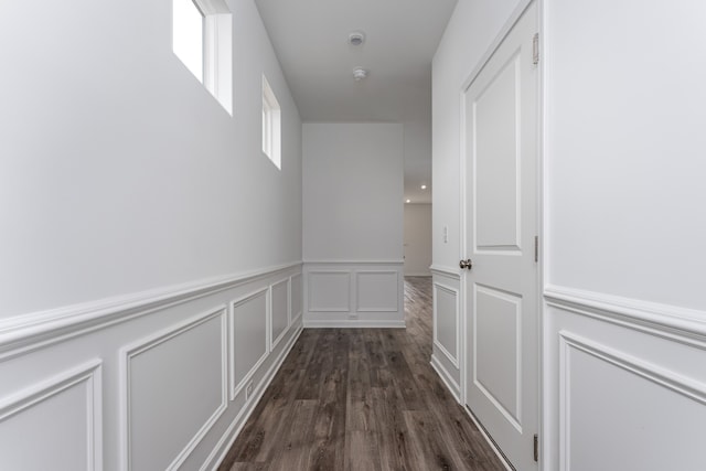 hall featuring dark hardwood / wood-style flooring