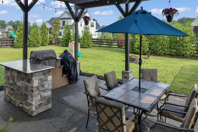 view of patio with a playground