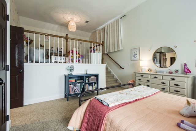 bedroom with carpet floors