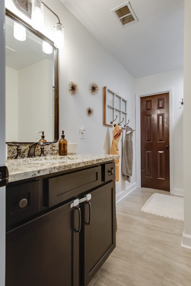 bathroom with oversized vanity