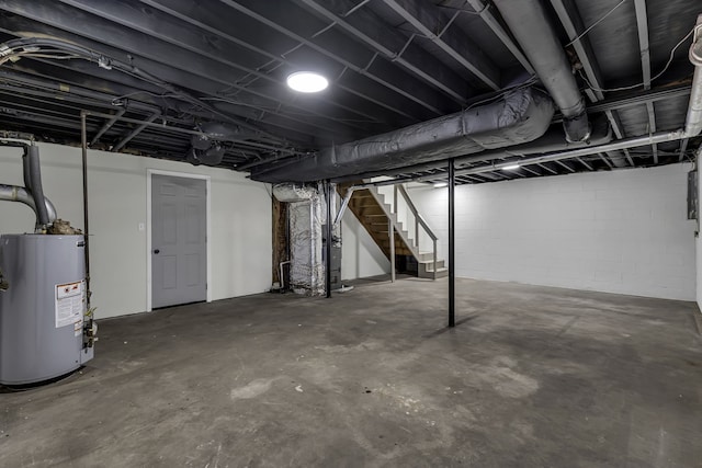 basement with gas water heater