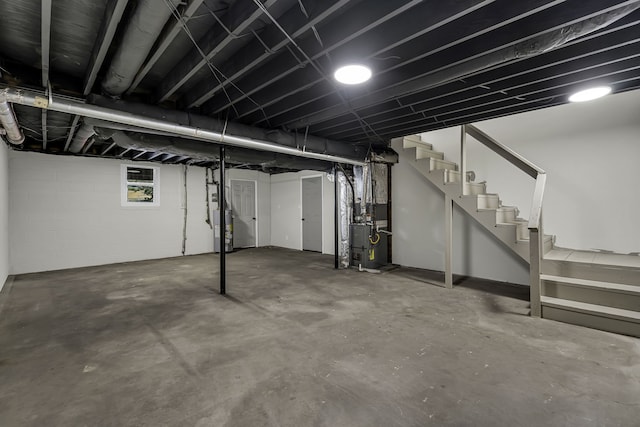 basement with heating utilities