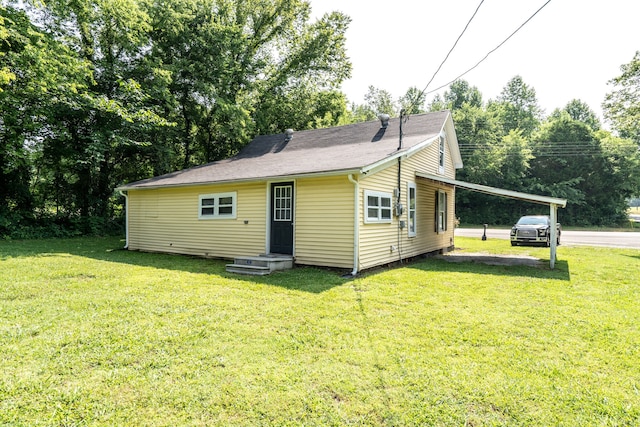 exterior space with a lawn