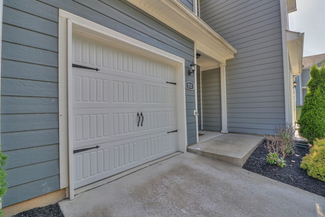 view of garage