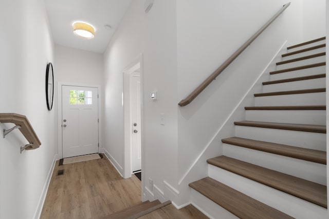 entrance foyer featuring light hardwood / wood-style flooring