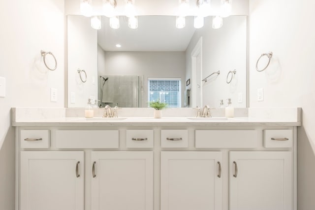 bathroom with double sink vanity