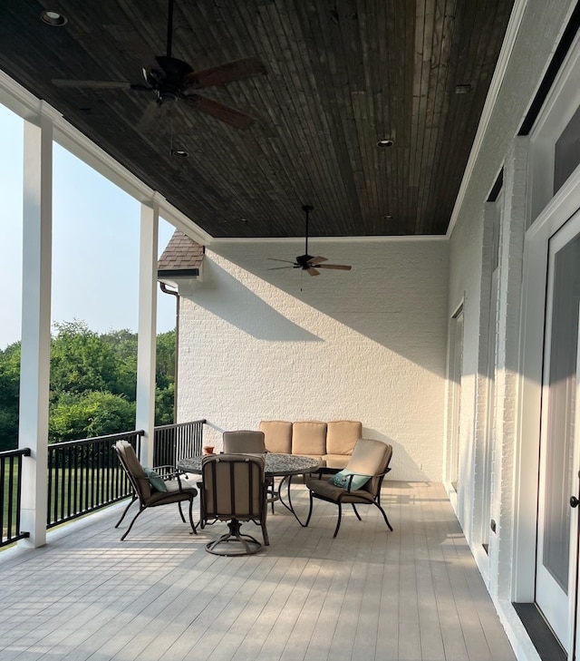 3609 Leipers Valley Trl, Franklin, TN 37064 - wooden terrace featuring ceiling fan