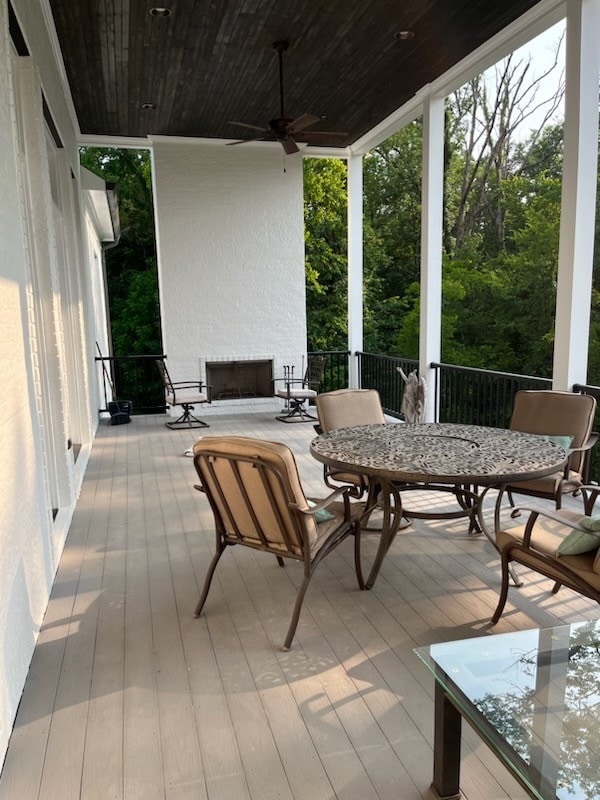 3609 Leipers Valley Trl, Franklin, TN 37064 - wooden deck with ceiling fan
