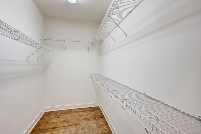 walk in closet featuring hardwood / wood-style floors