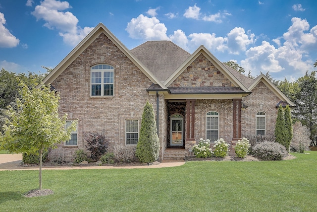 view of front facade with a front yard