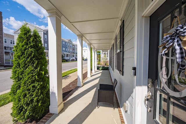 view of patio with a porch