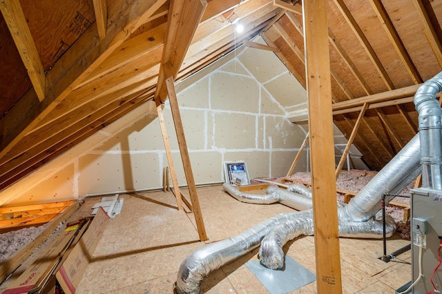 view of unfinished attic