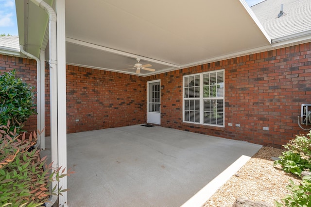 view of patio / terrace featuring ceiling fan