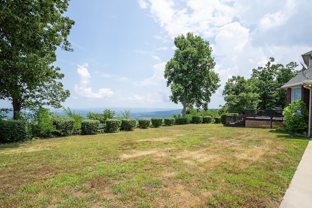 view of yard featuring a deck