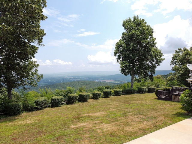 view of yard with a deck