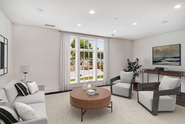 living room featuring light hardwood / wood-style flooring