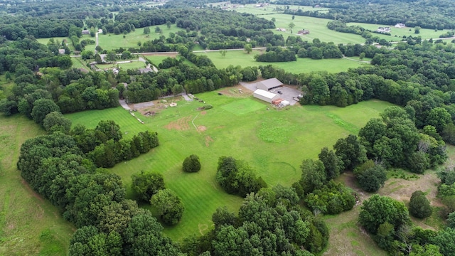 aerial view featuring a rural view