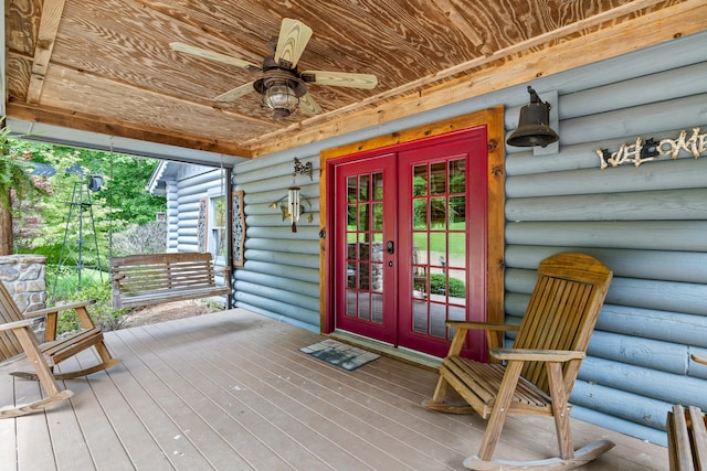 deck with french doors