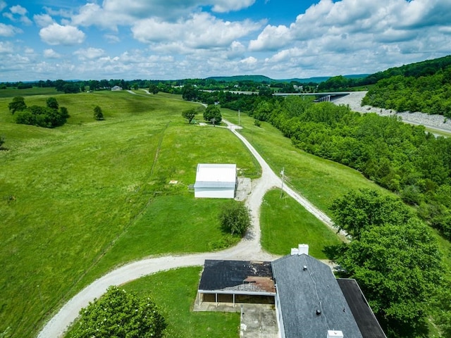 bird's eye view featuring a rural view