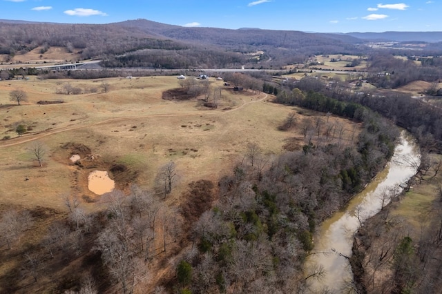 aerial view featuring a mountain view