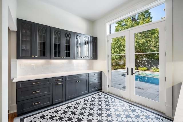 doorway with french doors