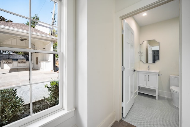 interior space featuring sink