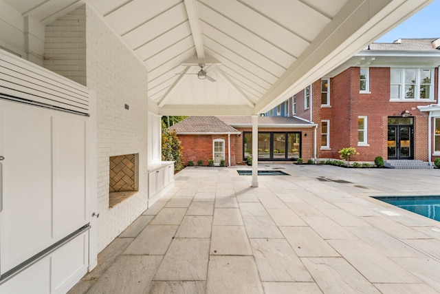 view of patio / terrace featuring ceiling fan