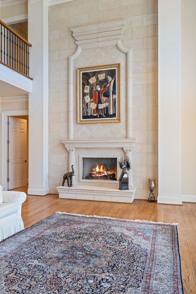 living room with light wood-type flooring