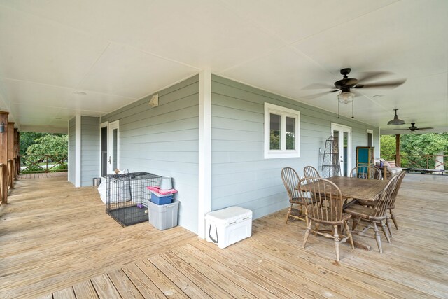 554 Hayes Ridge Rd, Indian Mound, TN 37079 - wooden terrace with ceiling fan