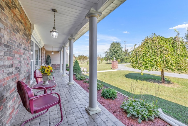 view of patio with a porch