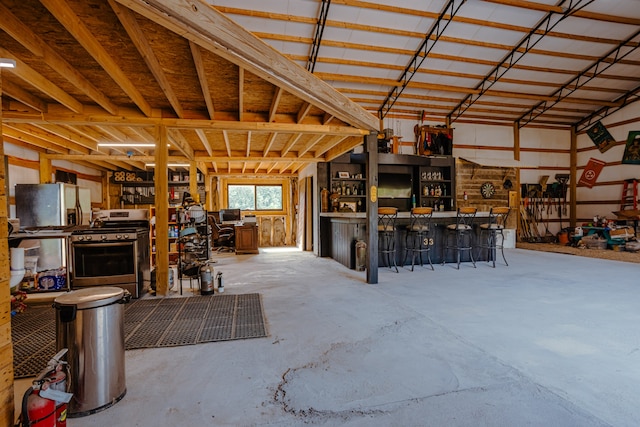 view of garage