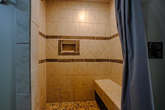 bathroom featuring walk in shower